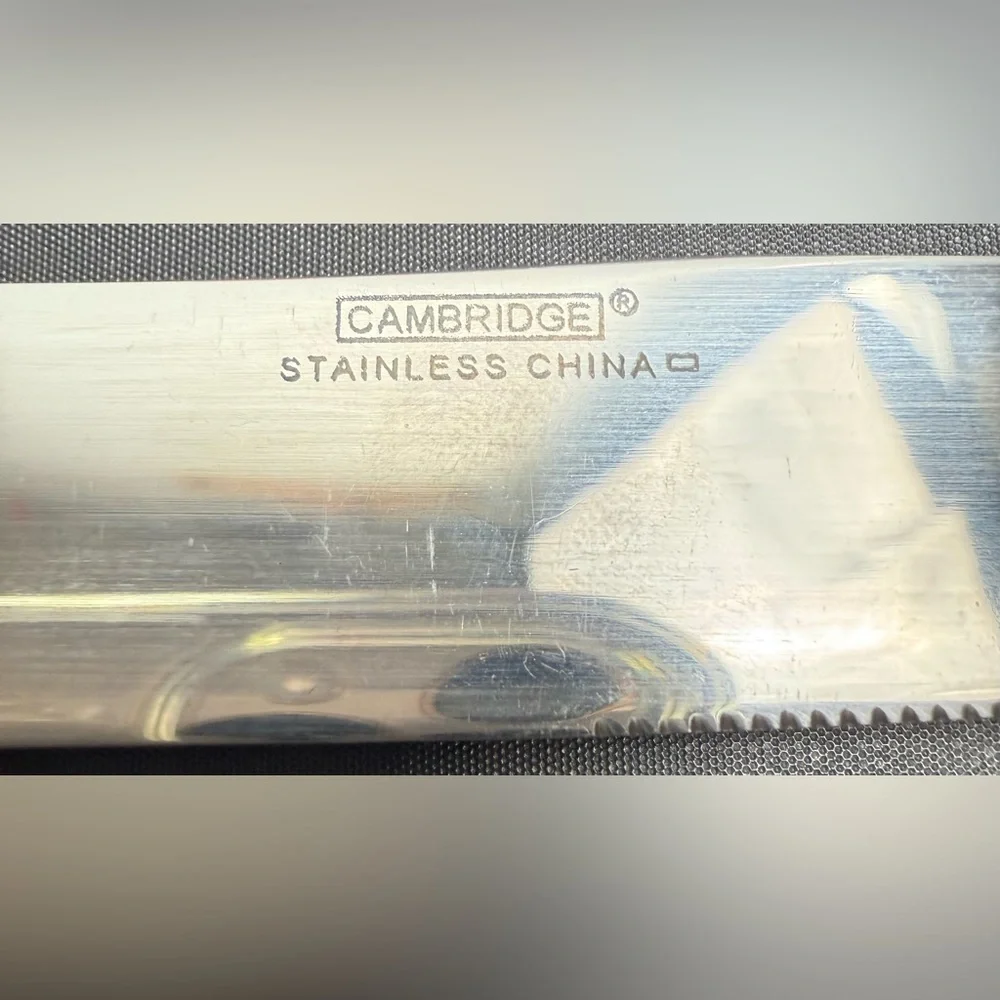 CAMBRIDGE Gold Tone and Stainless Swirl Flatware Set‎ of 7 Dinner Knives